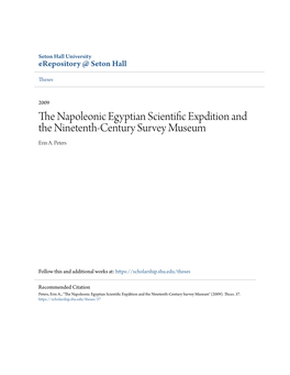 The Napoleonic Egyptian Scientific Expdition and the Ninetenth