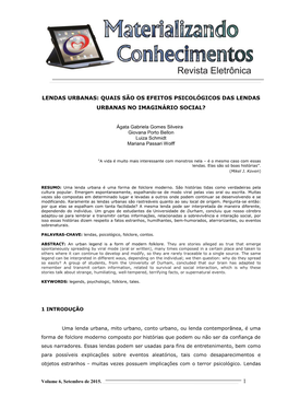Quais São Os Efeitos Psicológicos Das Lendas Urbanas No Imaginário Social?