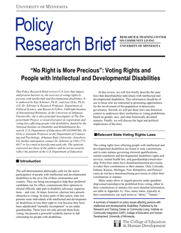 Policy Research Brief Reviews U.S