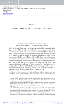 Ivo of Chartres Christof Rolker Excerpt More Information