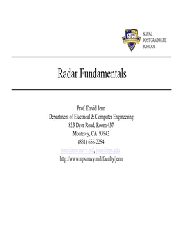 Radar Fundamentals