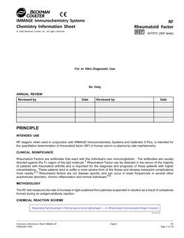 Rheumatoid Factor © 2020 Beckman Coulter, Inc
