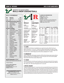 16 - Rutgers 2011-12 2012-13Usf Prospectus Usf Game - Page Notes 1