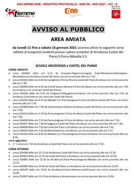 Avviso Al Pubblico Area Amiata