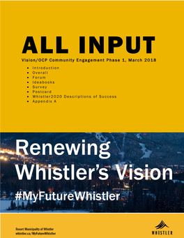 Vision/OCP Community Engagement Phase 1, March 2018