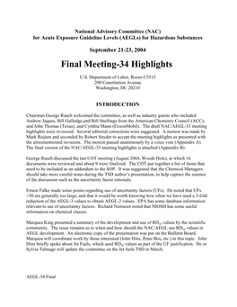 AEGL Meeting Minutes 09/21-23, 2004 (PDF)