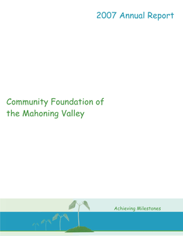 2007 Annual Report Community Foundation of the Mahoning Valley