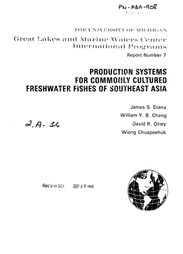 For Commonjly Cultured Freshwater Fishes of Southeast Asia