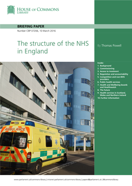The Structure of the NHS in England