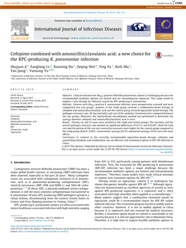 Cefepime Combined with Amoxicillin/Clavulanic Acid: a New Choice For