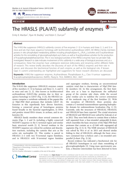 Subfamily of Enzymes Emily B