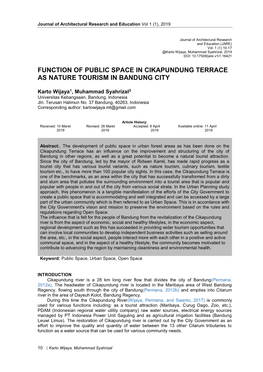 Function of Public Space in Cikapundung Terrace As Nature Tourism in Bandung City