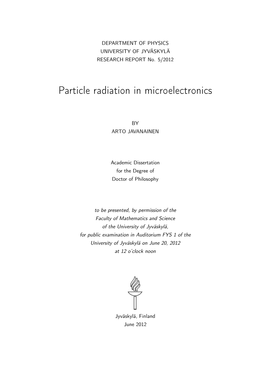 Particle Radiation in Microelectronics