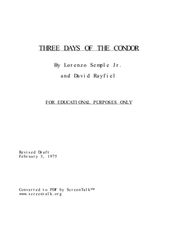 Three Days of the Condor