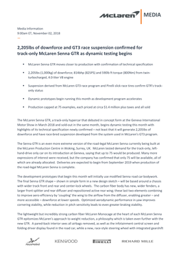 2,205Lbs of Downforce and GT3 Race Suspension Confirmed for Track-Only Mclaren Senna GTR As Dynamic Testing Begins