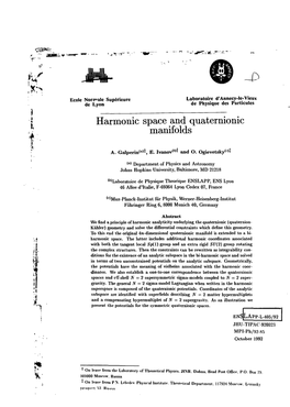 Harmonic Space and Quaternionic Manifolds