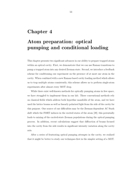 Chapter 4 Atom Preparation: Optical Pumping and Conditional Loading