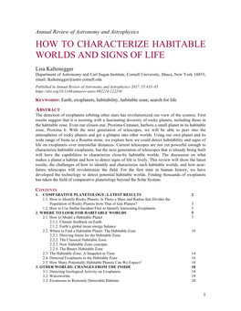 How to Characterize Habitable Worlds and Signs of Life