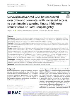 Survival in Advanced GIST Has Improved Over Time and Correlates