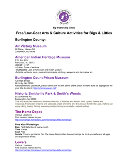 Free & Low-Cost Art & Culture Events