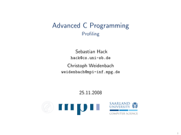 Advanced C Programming Proﬁling