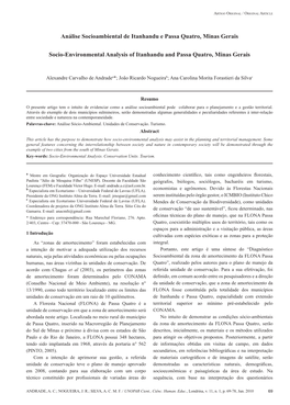 Análise Socioambiental De Itanhandu E Passa Quatro, Minas Gerais