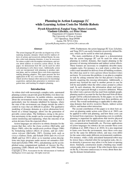 Planning in Action Language BC While Learning Action Costs for Mobile Robots