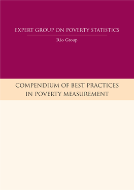 Compendium of Best Practices in Poverty Measurement Expert Group on Poverty Statistics