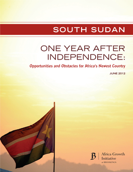 South Sudan One Year After Independence: Opportunities and Obstacles for Africa’S Newest Country BASIC SERVICES in SOUTH SUDAN: an UNCERTAIN FUTURE Kevin Watkins