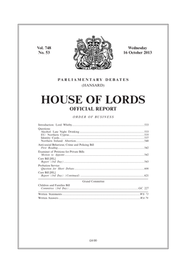 House of Lords Official Report