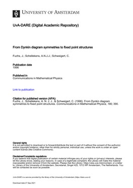 From Dynkin Diagram Symmetries to Fixed Point Structures