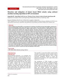 Detection and Mitigation of Botnet Based Ddos Attacks Using Catboost Machine Learning Algorithm in SDN Environment