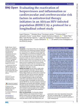 Evaluating the Reactivation of Herpesviruses and Inflammation As Cardiovascular and Cerebrovascular Risk Factors in Antiretrovir
