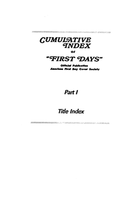 Index of Volumes 1 to 36