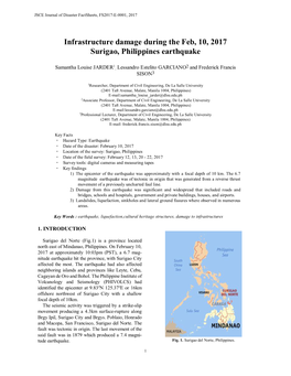 Infrastructure Damage During the Feb, 10, 2017 Surigao, Philippines Earthquake