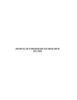 Journal of Undergraduate Research 2017-2018 Journal of Undergraduate Research