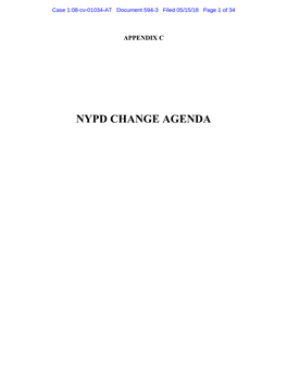 NYPD CHANGE AGENDA Case 1:08-Cv-01034-AT Document 594-3 Filed 05/15/18 Page 2 of 34