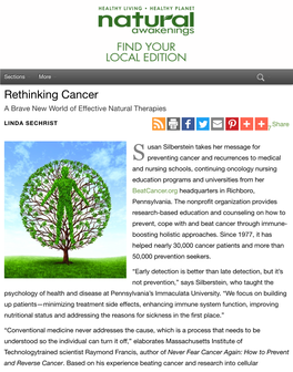 Rethinking Cancer a Brave New World of Eﬀective Natural Therapies