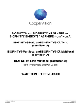 (Comfilcon A) BIOFINITY®Toric and BIOFINITY®XR Toric