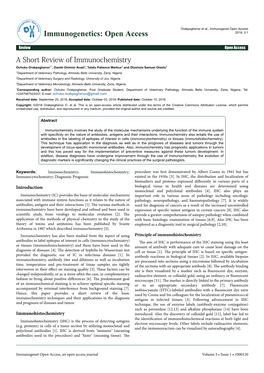 A Short Review of Immunochemistry