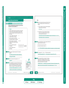 Square Roots and Cube Roots Unit 1 © Curriculum Associates, LLC Copying Is Not Permitted