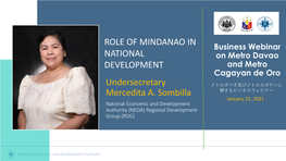 Role of Mindanao in National Development