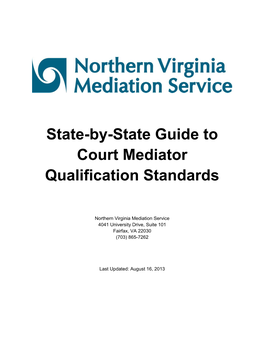 State-By-State Guide to Court Mediator Qualification Standards
