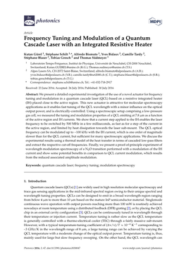 Frequency Tuning and Modulation of a Quantum Cascade Laser with an Integrated Resistive Heater