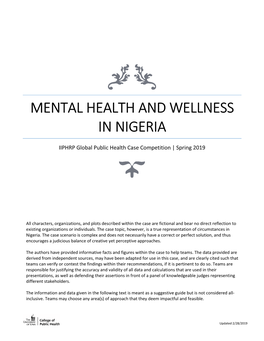 Mental Health and Wellness in Nigeria