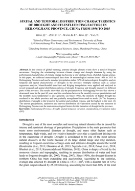 YAO, T. : Spatial and Temporal Distribution