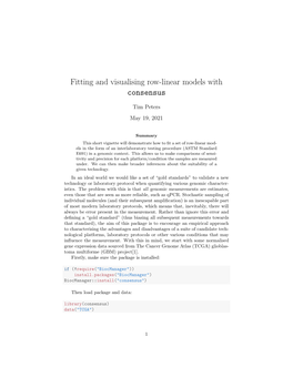 Fitting and Visualising Row-Linear Models with Consensus