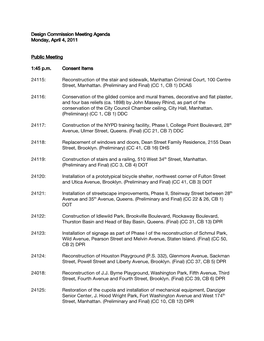 Design Commission Meeting Agenda Monday, April 4, 2011