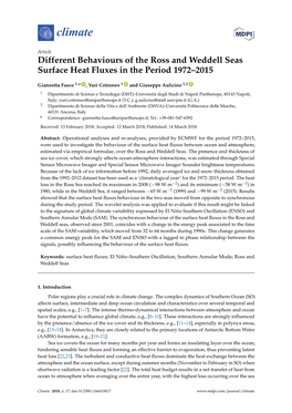 Different Behaviours of the Ross and Weddell Seas Surface Heat Fluxes in the Period 1972–2015