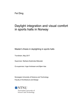 Daylight Integration and Visual Comfort in Sports Halls in Norway